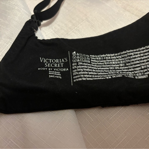 Victoria’s Secret Lined Demi Bra Black Lace Size 34C - Picture 4 of 5